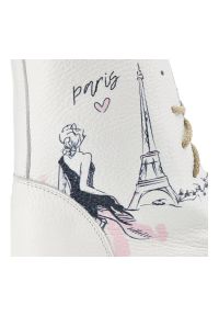 Białe Botki Armodo Wygodne Obuwie Damskie. Kolor: biały. Materiał: skóra. Obcas: na obcasie. Styl: elegancki. Wysokość obcasa: średni #4