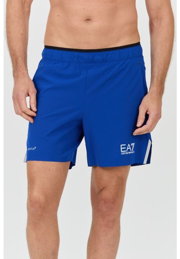 EA7 Emporio Armani - EA7 Niebieskie kąpielówki Bermudas. Kolor: niebieski