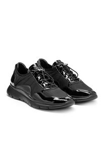 Kazar - Czarne sneakersy męskie. Kolor: czarny. Materiał: tkanina, skóra, lakier. Sport: bieganie #4