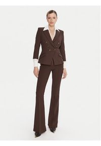 Elisabetta Franchi Marynarka GI-174-56E2-V660 Brązowy Regular Fit. Kolor: brązowy. Materiał: syntetyk #5