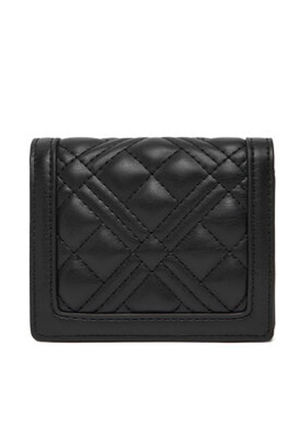 Love Moschino - LOVE MOSCHINO Mały Portfel Damski JC5601PP1NLA000B Czarny. Kolor: czarny. Materiał: skóra