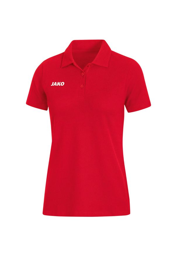 Damska koszulka polo Jako Base. Okazja: na co dzień. Typ kołnierza: polo. Kolor: czerwony. Styl: elegancki, casual