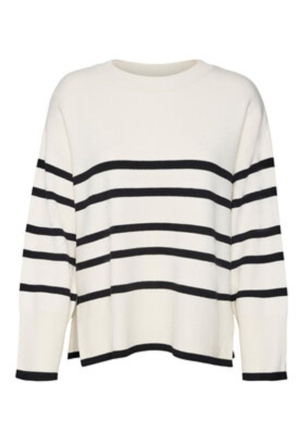 Vero Moda Sweter 10278319 Beżowy Regular Fit. Kolor: beżowy. Materiał: wiskoza, syntetyk