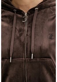 Juicy Couture - JUICY COUTURE Czekoladowa bluza damska Madison Outline Hoodie, Rozmiar S. Okazja: na co dzień. Kolor: brązowy. Materiał: materiał. Styl: casual, elegancki #6