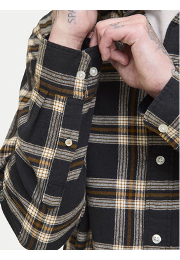 Jack & Jones Koszula Classic Flannel 12278406 Czarny Regular Fit. Kolor: czarny. Materiał: bawełna