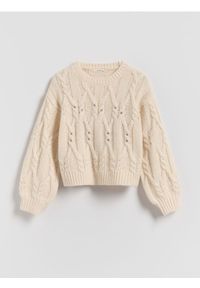 Reserved - Sweter z domieszką wełny - złamana biel. Materiał: wełna #1