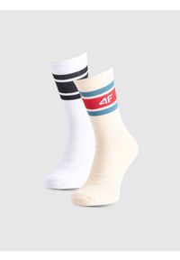 4f - 4F Skarpety casual za kostkę (2-pack) męskie - multikolor 43-46. Kolor: wielokolorowy. Materiał: włókno, materiał, bawełna