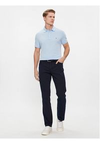 TOMMY HILFIGER - Tommy Hilfiger Polo 1985 MW0MW17771 Błękitny Slim Fit. Typ kołnierza: polo. Kolor: niebieski. Materiał: bawełna #4