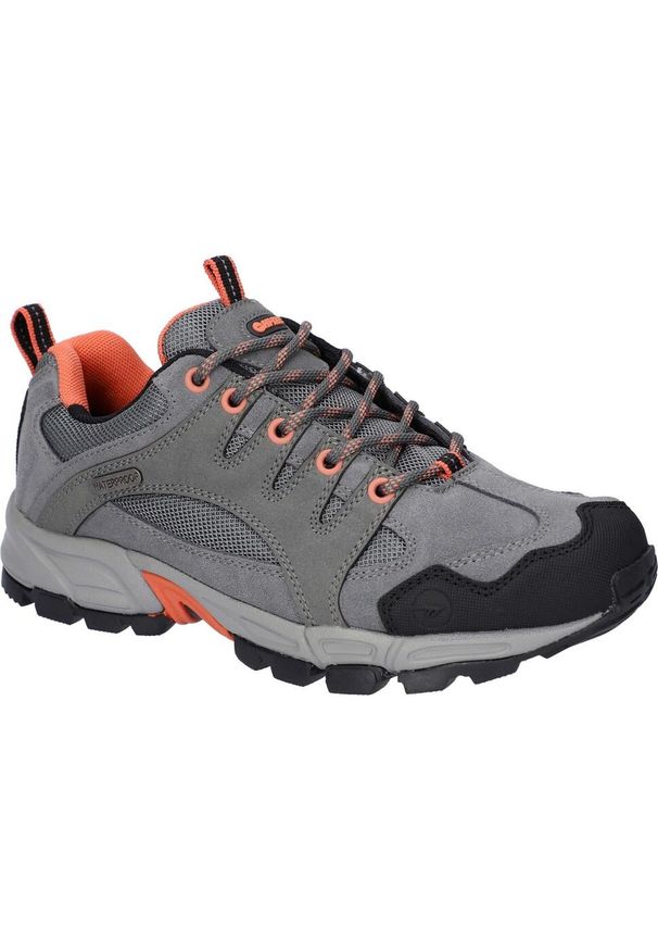 Hi-tec - Buty damskie trekkingowe wodoodporne HI-TEC AUCKLAND LITE WP. Zapięcie: sznurówki. Kolor: wielokolorowy, pomarańczowy, czarny, szary. Materiał: materiał, skóra, tkanina. Szerokość cholewki: normalna
