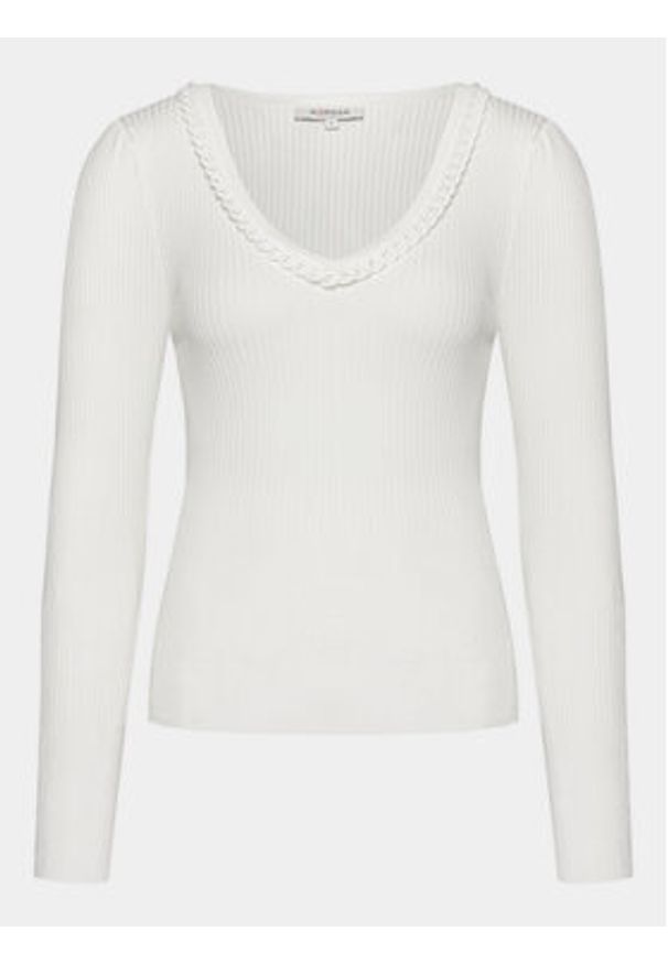 Morgan Sweter 241-MCORDE Écru Slim Fit. Materiał: wiskoza