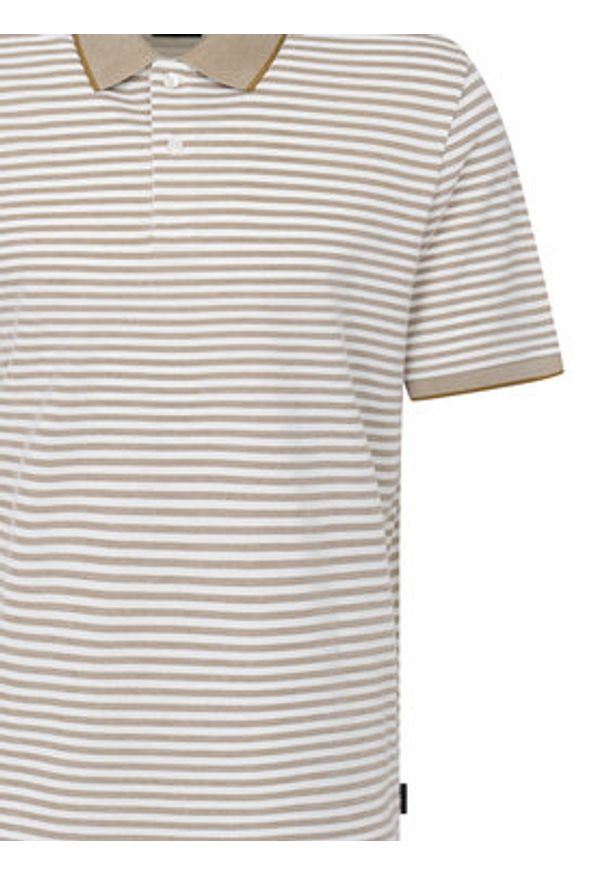 Bugatti Polo 8150-75092C Beżowy Regular Fit. Typ kołnierza: polo. Kolor: beżowy. Materiał: bawełna