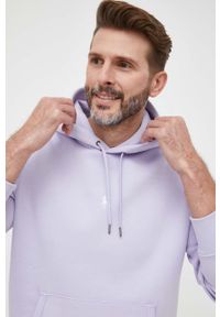 Polo Ralph Lauren bluza męska kolor fioletowy z kapturem gładka. Typ kołnierza: kaptur, polo. Kolor: fioletowy. Wzór: gładki #5