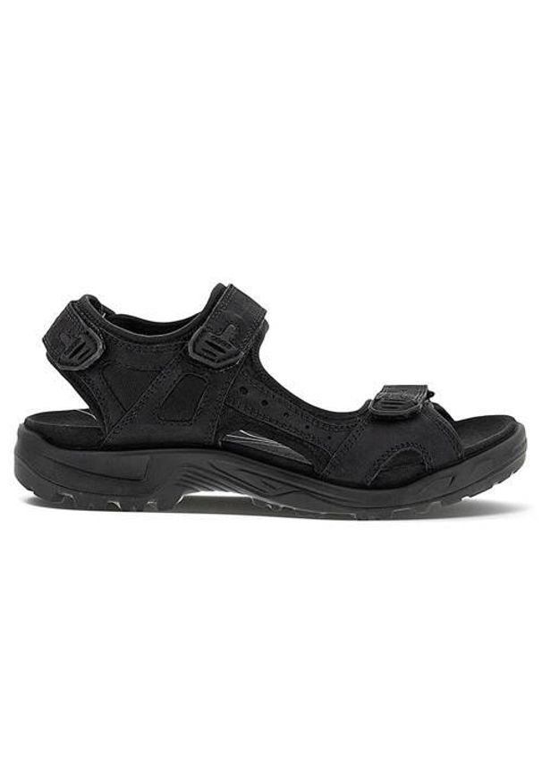 ecco - Buty do chodzenia męskie Ecco 82218402001. Zapięcie: rzepy. Kolor: czarny. Materiał: guma, skóra
