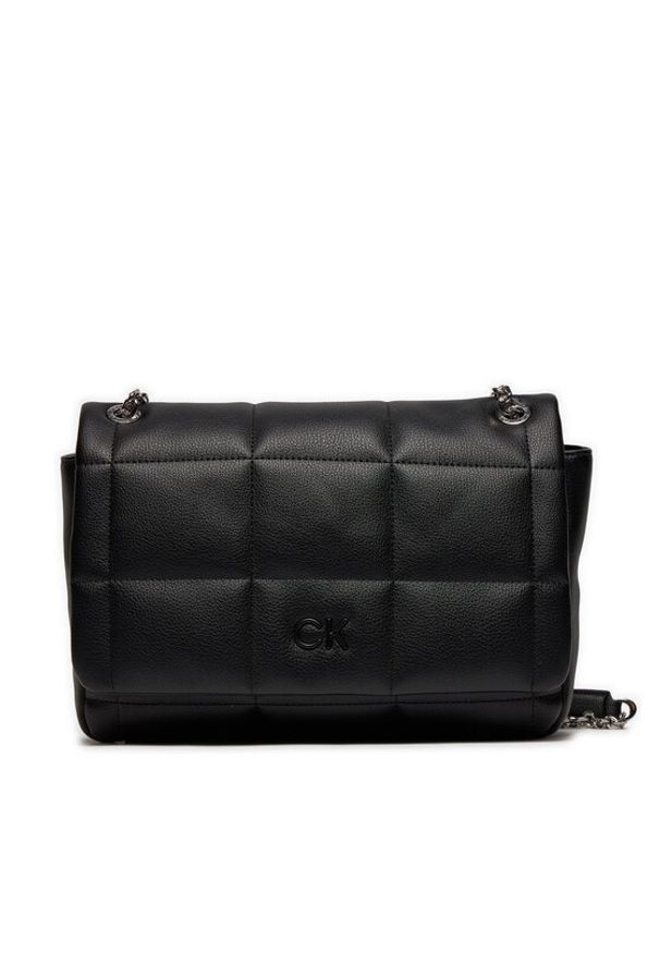 Calvin Klein Torebka Square Quilt Conv Shoulder Bag K60K612332 Czarny. Kolor: czarny. Materiał: skórzane