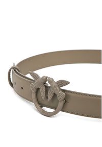 Pinko - PINKO Pasek Damski Love Berry H3 Belt PE 25 PLT01 100125 A1K2 Szary. Kolor: szary. Materiał: skóra