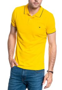 Wrangler - MĘSKIE POLO WRANGLER SS PIQUE POLO LEMON CHROME W7D5K4Y07 112131761. Typ kołnierza: polo #3