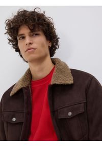 Reserved - Strukturalny sweter z bawełny - jasnofioletowy. Kolor: fioletowy. Materiał: bawełna