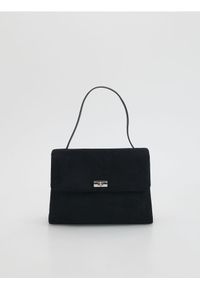 Reserved - Torebka z imitacji zamszu - czarny. Kolor: czarny. Materiał: zamszowe #1