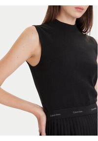 Calvin Klein Top LV044D316G Czarny Slim Fit. Kolor: czarny. Materiał: syntetyk #3