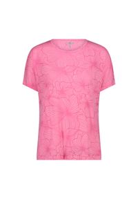 Damska koszulka w kwiaty CMP. Kolor: różowy. Materiał: bawełna. Wzór: kwiaty. Sport: kolarstwo #1