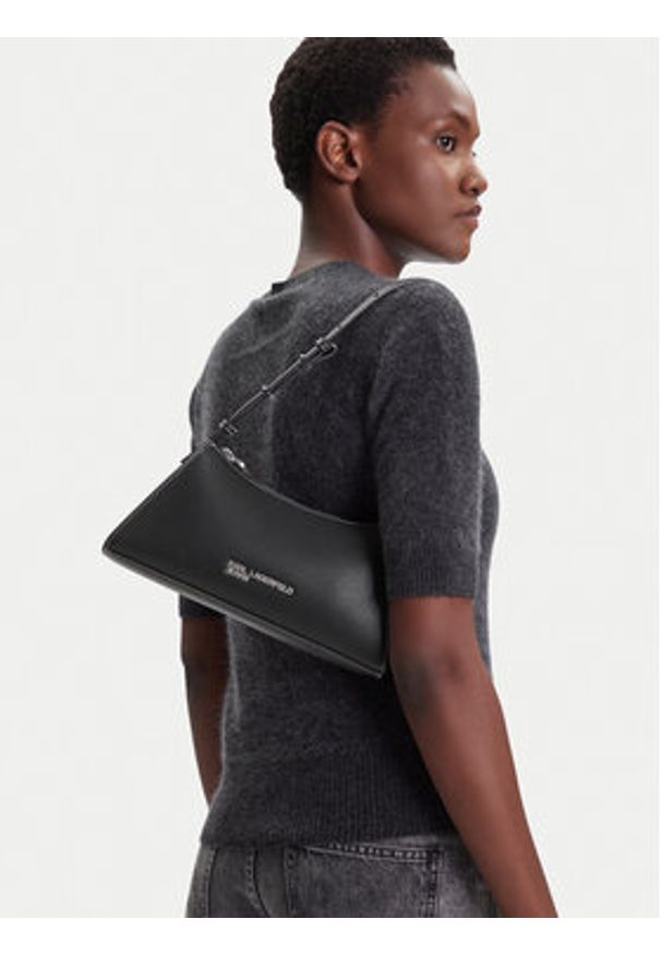 Karl Lagerfeld Jeans Torebka A3W30011 Czarny. Kolor: czarny. Materiał: skórzane