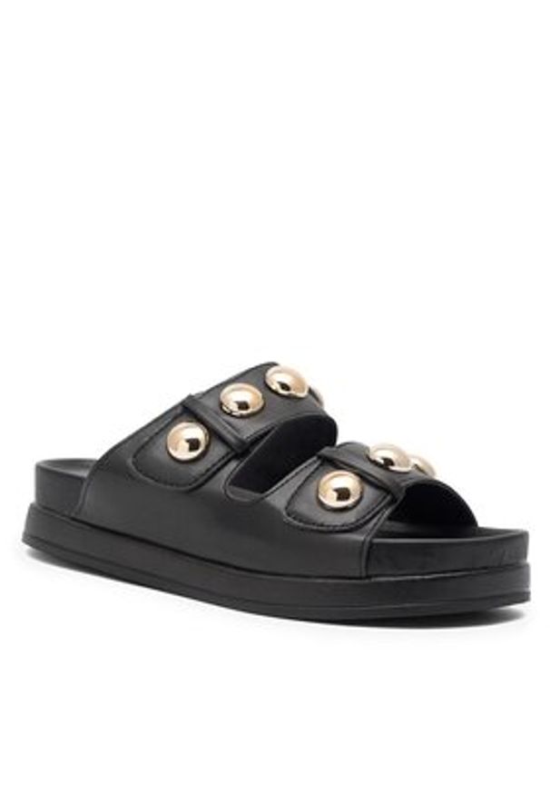 DeeZee Klapki WS6099-01 Czarny. Kolor: czarny. Materiał: skóra
