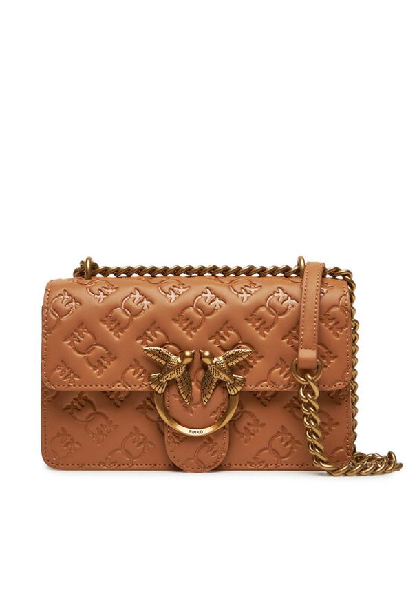 Pinko - PINKO Torebka Love One Mini Dc PE 25 PLTT 100074 A1YB Brązowy. Kolor: brązowy. Materiał: skórzane
