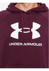 Under Armour Bluza Ua Rival Fleece Logo Hd 1379758 Bordowy Loose Fit. Kolor: czerwony. Materiał: bawełna