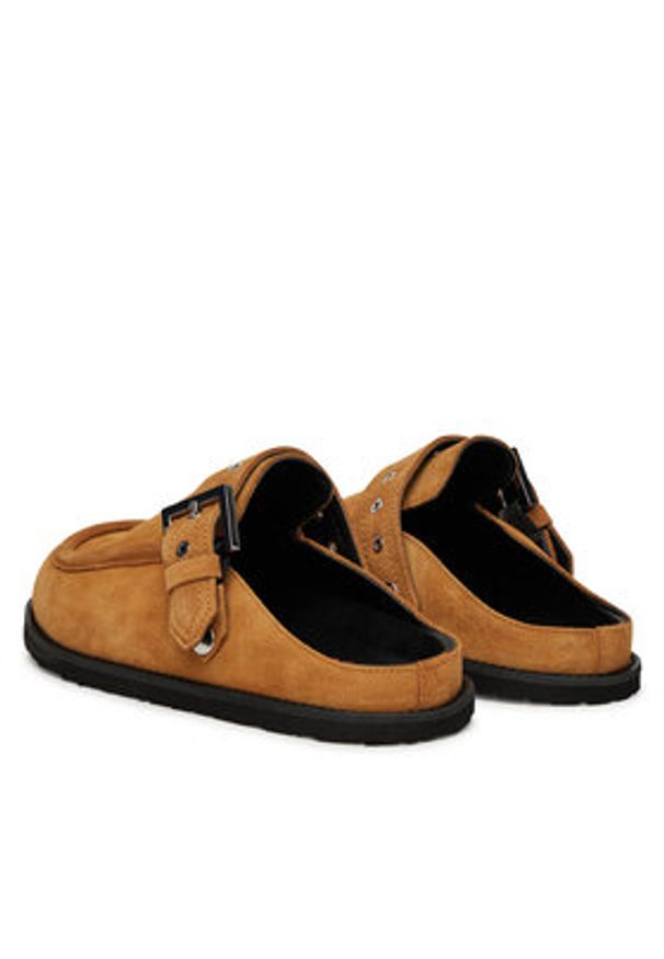 Hugo - HUGO Klapki Artentia Sabot 50542022 Beżowy. Kolor: beżowy. Materiał: zamsz, skóra