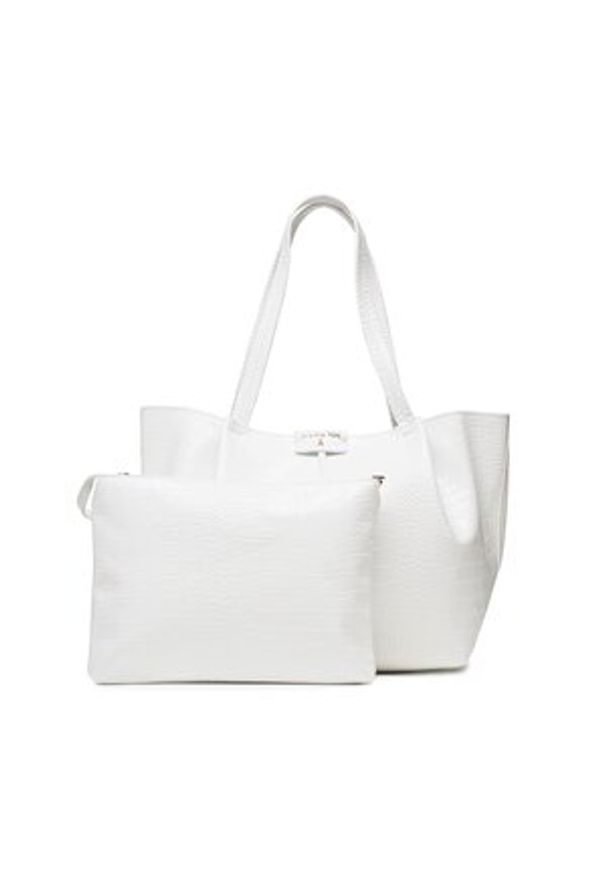 Torebka Patrizia Pepe - 8B8895/L030-W303 White Croco. Kolor: biały. Materiał: skórzane. Styl: klasyczny