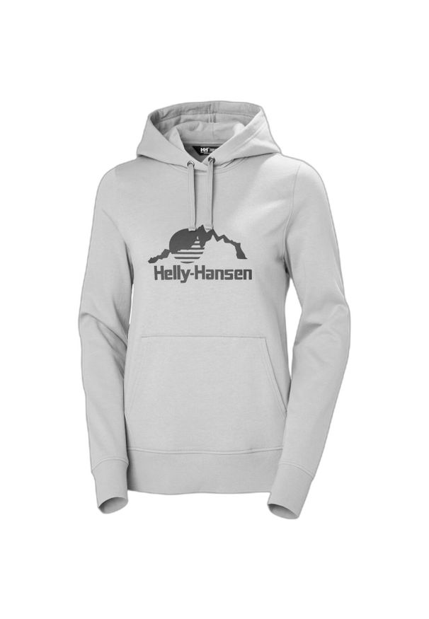 Bluza damska z kapturem Helly Hansen Nord Graphic. Typ kołnierza: kaptur. Kolor: szary