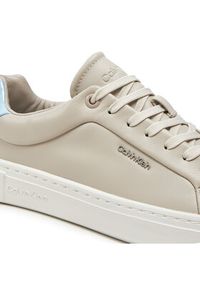 Calvin Klein Sneakersy Cupsole Lace Up W/Ml Lth HW0HW02119 Beżowy. Kolor: beżowy #6