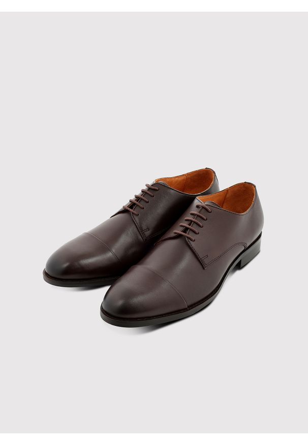 Pako Lorente - PAKO LORENTE - Ciemnobrązowe eleganckie buty męskie. Kolor: brązowy. Materiał: skóra. Styl: elegancki