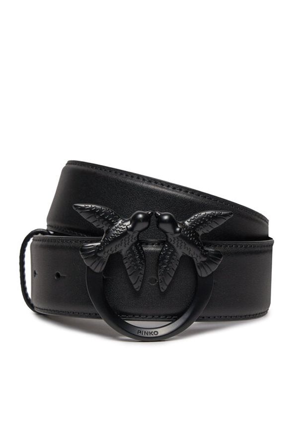 Pinko Pasek Damski Love Berry H4 Belt. PE 24 PLT01 100120 A1K2 Czarny. Kolor: czarny. Materiał: skóra