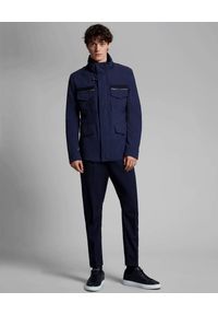 FAY - Granatowa kurtka z kieszeniami. Kolor: niebieski. Materiał: tkanina #4