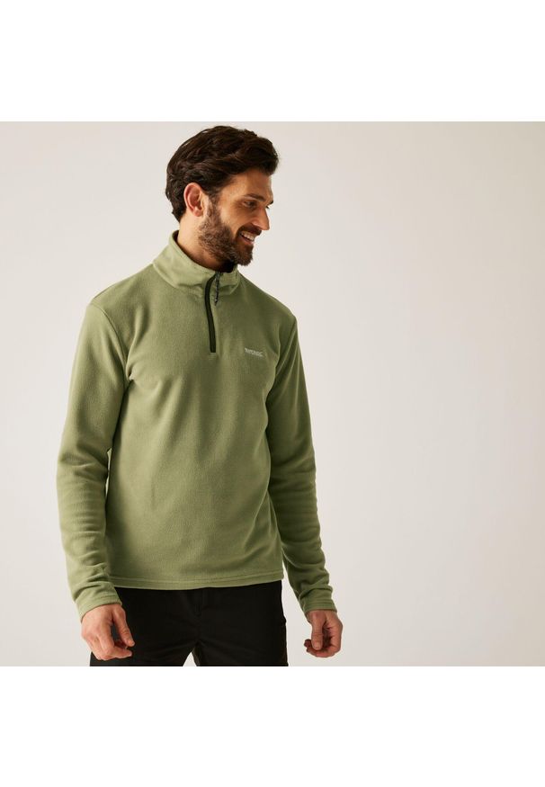 Regatta - Thompson Męski lekki polar turystyczny z zamkiem błyskawicznym do połowy. Kolor: zielony. Materiał: polar. Sport: turystyka piesza
