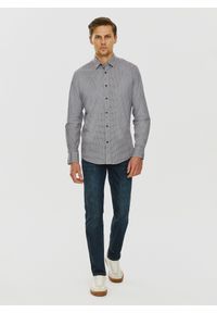 PAKO LORENTE – Bordowa wzorzysta koszula męska P24SF-1X-024-D-S - Pako Lorente. Okazja: na co dzień. Kolor: czerwony. Materiał: elastan, jeans. Styl: casual