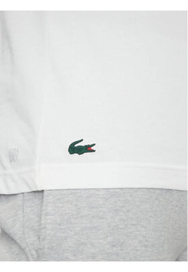 Lacoste T-Shirt TH8916 Biały Regular Fit. Kolor: biały. Materiał: syntetyk, bawełna