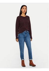 Vero Moda Sweter Doffy 10201022 Bordowy Regular Fit. Kolor: czerwony. Materiał: syntetyk #3