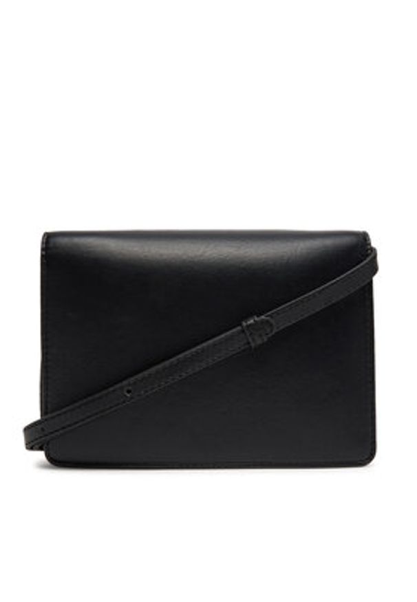 Calvin Klein Torebka Hardware Flap Crossbody K60K612967 Czarny. Kolor: czarny. Materiał: skórzane