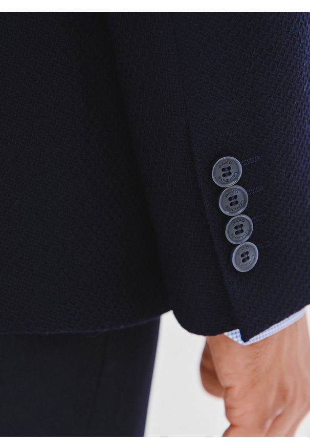 Pako Lorente - PAKO LORENTE - Granatowa marynarka męska z wełny. Kolor: niebieski. Materiał: wełna. Sezon: jesień