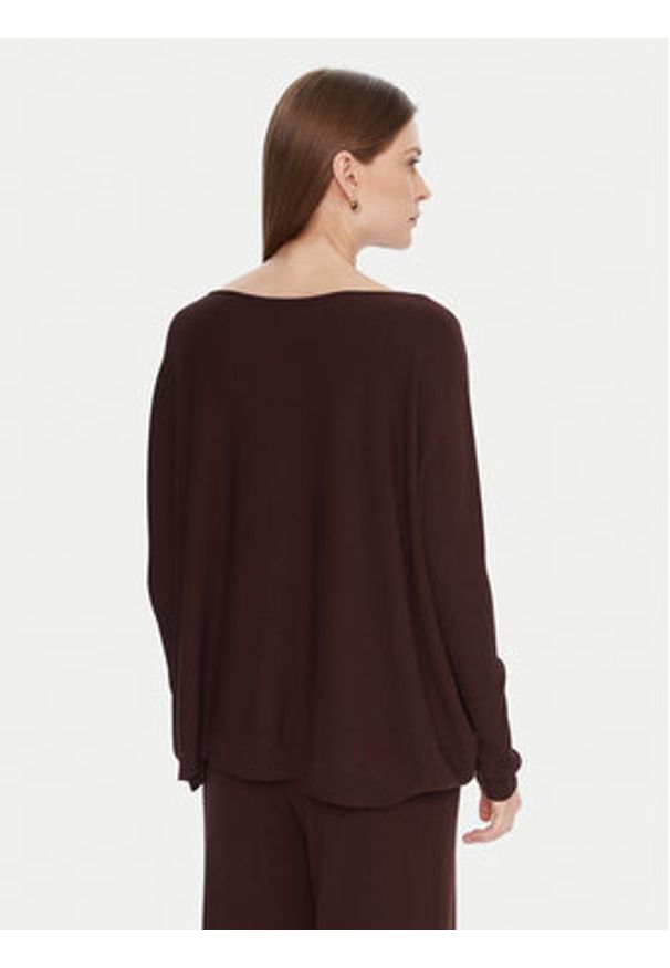 Kontatto Sweter 3M0802C Brązowy Relaxed Fit. Kolor: brązowy. Materiał: syntetyk