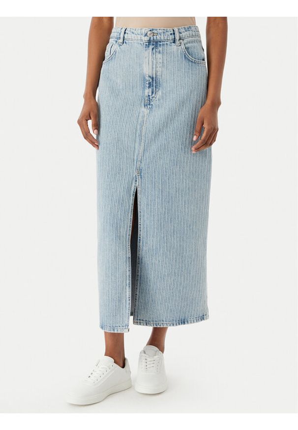 Hugo - HUGO Spódnica jeansowa Gatje_4 50568239 Błękitny Regular Fit. Kolor: niebieski. Materiał: bawełna