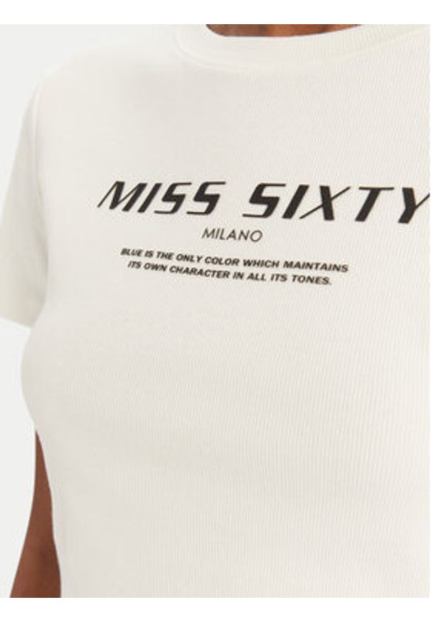Miss Sixty T-Shirt 6L1SJ4300000 Biały Slim Fit. Kolor: biały. Materiał: bawełna