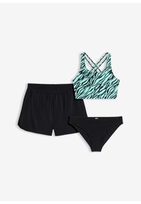 bonprix - Bikini + szorty (komplet 3-cz.). Kolor: czarny #1