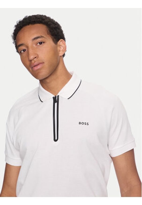 BOSS - Boss Polo Philix 50519760 Biały Regular Fit. Typ kołnierza: polo. Kolor: biały. Materiał: bawełna