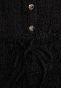 Born2be - Czarny Letni Komplet Top Typu Kamizelka i Spodnie z Teksturowanej Tkaniny Echoviane. Kolor: czarny. Materiał: tkanina #2