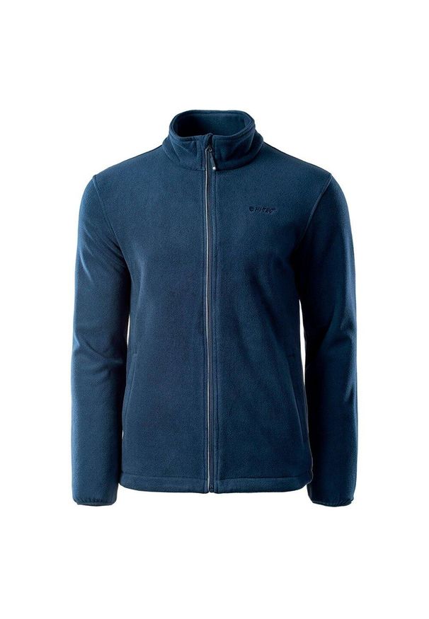 Hi-tec - Bluza Polarowa Męska Nader. Kolor: niebieski. Materiał: polar. Sezon: zima. Sport: turystyka piesza