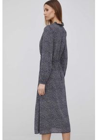 Mustang sukienka kolor czarny midi rozkloszowana. Kolor: czarny. Materiał: tkanina. Długość rękawa: długi rękaw. Długość: midi #3