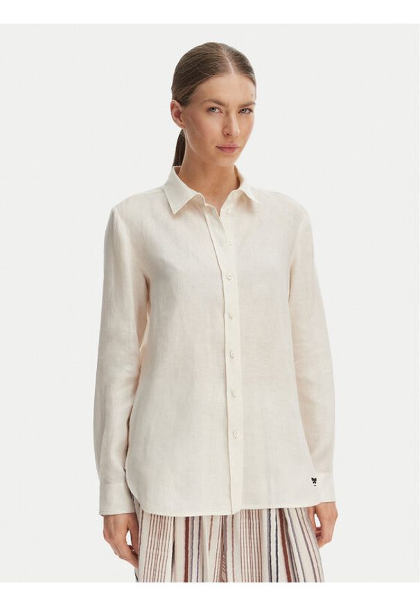 Weekend Max Mara Koszula Werner 2615111072 Écru Regular Fit. Materiał: len